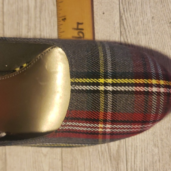 Fioni Gray Tartan Plaid Platform Heels Size 7.5 - Picture 12 of 12